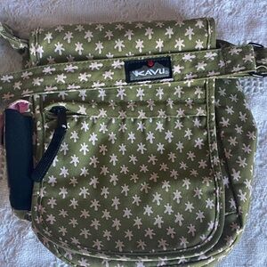 Kavu Olive Star Pattern Crossbody Bag